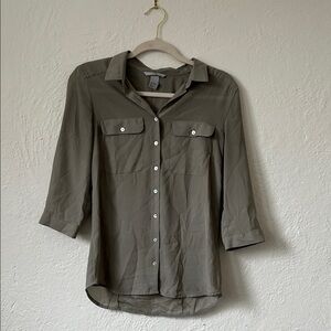 H&M Olive Green Button-Down Shirt